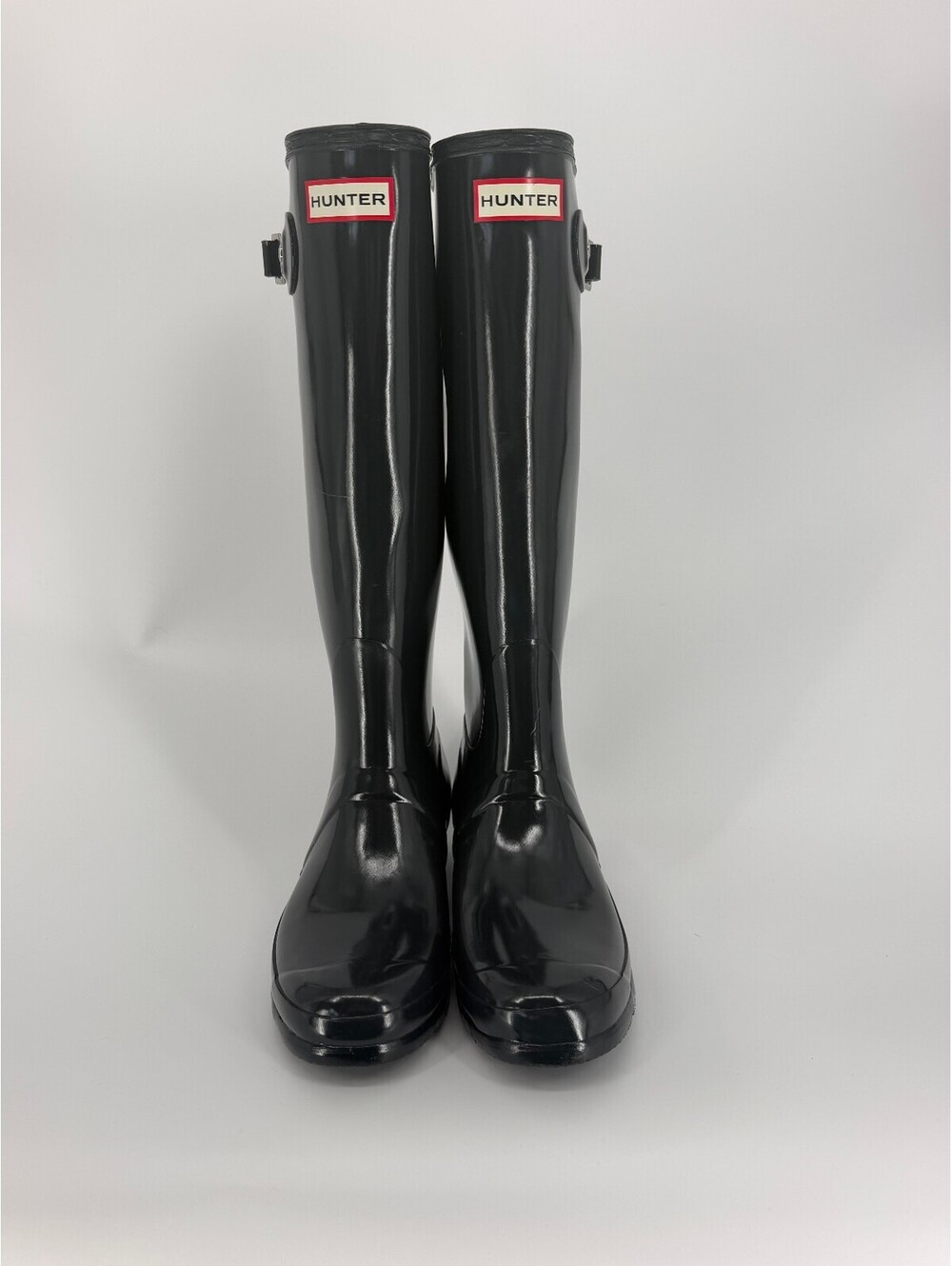 Hunter Black Glossy Tall Rain Boots US 8 EU 39